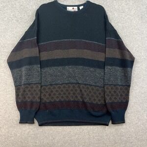 Vintage Florence Tricot Sweater Mens XL Geometric Long Sleeve Crewneck Wool Knit